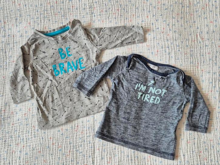 Baby T-shirts met lange mouwen, maat 56,, set van 7 stuks, Kinderen en Baby's, Babykleding | Maat 56, Zo goed als nieuw, Jongetje of Meisje