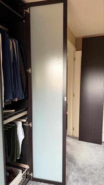 Ikea Pax kastdeuren 229x50 2x hout 2x frosted glas - afbeelding 4
