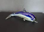 handgemaakte glazen blauw witte dolfijn beeld, Ophalen of Verzenden, Zo goed als nieuw, Dier