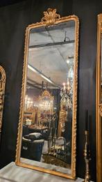 Antieke spiegel met origineel kwik spiegelglas..(1.87 hoog.), Ophalen of Verzenden, Rechthoekig