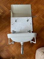 Retro vintage wastafel 500x435 mm met marmeren achterwand, Ophalen, Gebruikt, 50 tot 100 cm, Minder dan 100 cm
