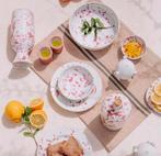 Roze spetter servies uit Puglia, 24delig nieuw!, Nieuw, Ophalen of Verzenden, Overige stijlen, Aardewerk