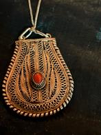 Zilveren Filigrain Hanger met Collier en bloedkoraal!, Ophalen of Verzenden, Zilver, Ketting