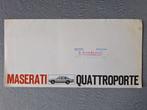 Brochure MASERATI QUATTROPORTE - 1968, Ophalen of Verzenden, Gelezen, Overige merken