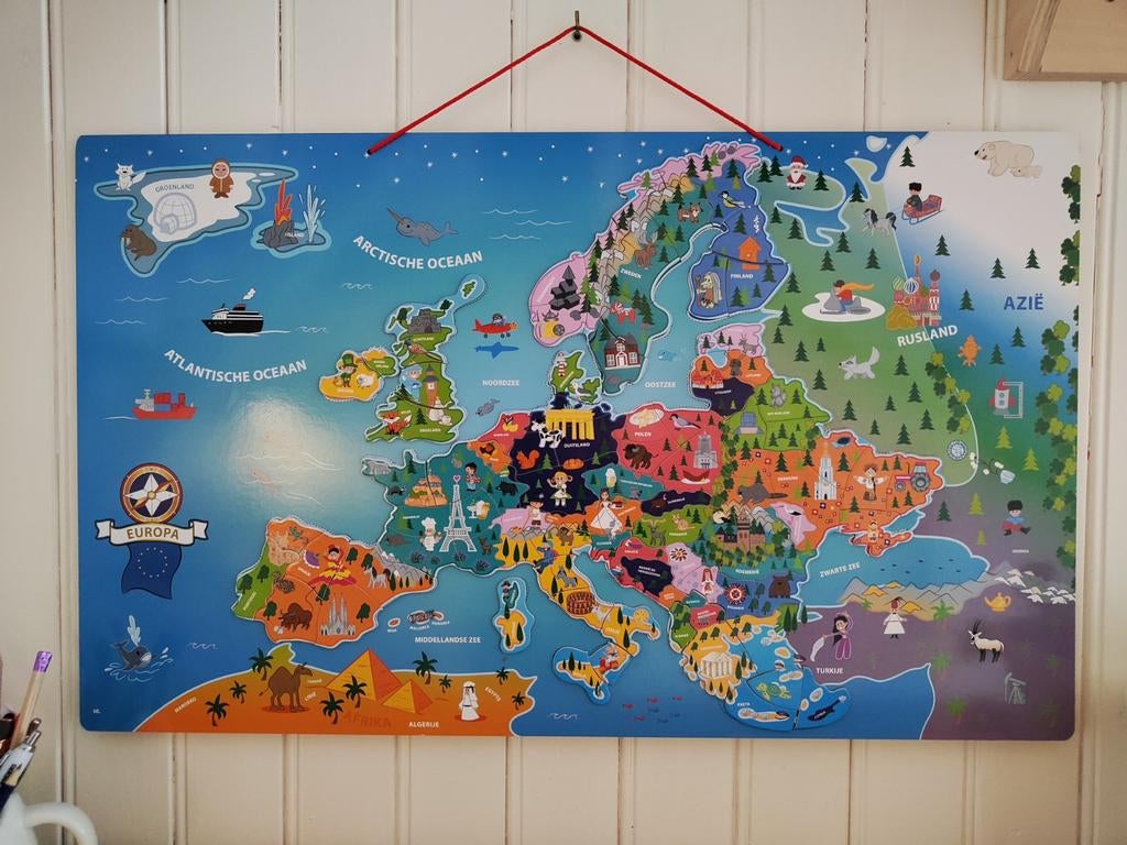 Wandplaat Puzzel Europa, Ophalen