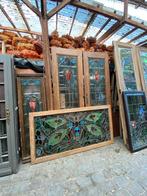 Glas in lood ramen uit verzameling Art Nouveau Art Deco, Doe-het-zelf en Verbouw, Glas en Ramen, Ophalen, Gebruikt, Minder dan 80 cm