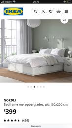 Ikea Nordli bed 160x200 (gedemonteerd) zsm ophalen, Huis en Inrichting, Slaapkamer | Bedden, Ophalen, Wit, Tweepersoons, 200 cm