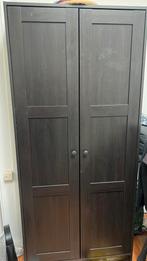 IKEA RAKKESTAD Kledingkast met 2 deuren, zwartbruin,79x176cm, Ophalen of Verzenden, Zo goed als nieuw, 50 tot 75 cm, 150 tot 200 cm
