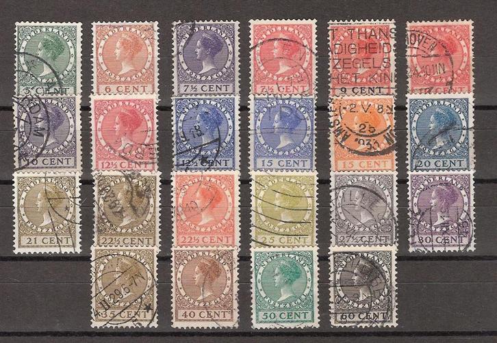 NVPH 177 - 198 geb Wilhelmina 1926 ; OUD NEDERLAND p/stuk, Postzegels en Munten, Postzegels | Nederland, Gestempeld, T/m 1940