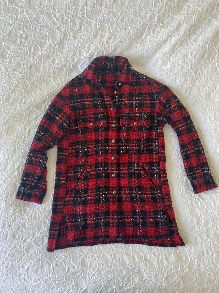 The Kooples jas / vest tweed wolmix maat S, Kleding | Dames, Jassen | Winter, Zo goed als nieuw, Maat 36 (S), Rood, Ophalen of Verzenden