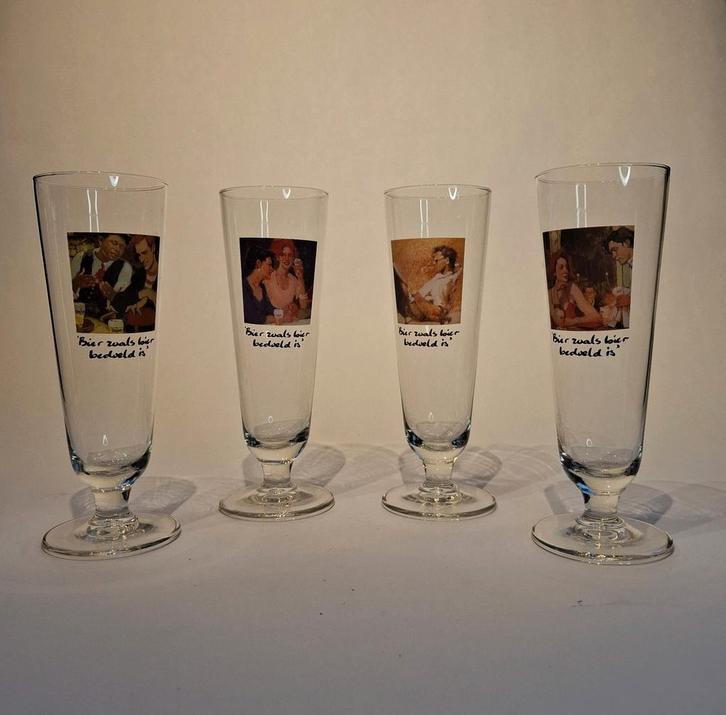 Set Heineken art collection bierglazen, Verzamelen, Glas en Borrelglaasjes, Zo goed als nieuw, Bierglas, Ophalen of Verzenden