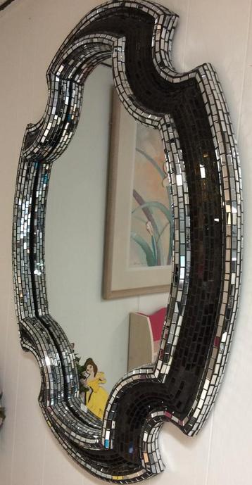 J022 Mozaïek bruin/grijs spiegel mozaïek  beschikbaar voor biedingen