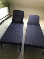 2 Ligbedden voor in de tuin, Ophalen, Gebruikt, Kunststof, Inklapbaar