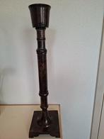 Antieke grote gepatineerde koperen kaarsenstandaard, Antiek en Kunst, Antiek | Kandelaars, Ophalen of Verzenden, Koper of Brons