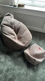 Big Bertha Zitzak met poefje Loungepug NIEUWSTAAT, Ophalen, Zo goed als nieuw, Beige