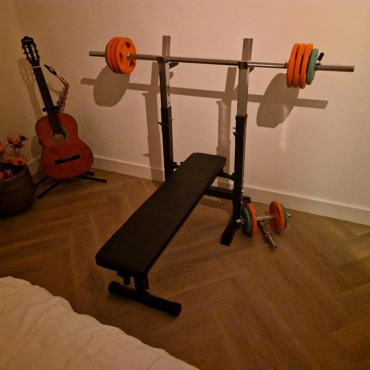 Gorilla Sporta Halterbank met Halters en Gewichten, Sport en Fitness, Fitnessapparatuur, Ophalen