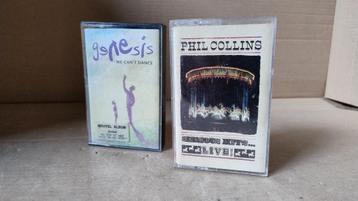 2 originele muziek cassettes van Genesis / Phil Collins beschikbaar voor biedingen