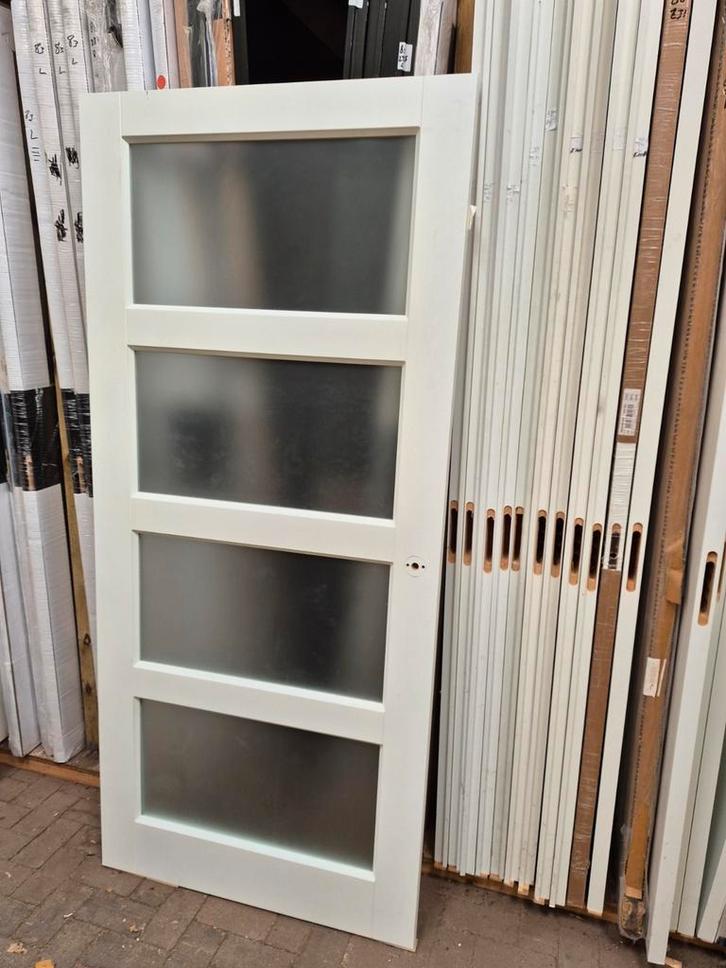 93x211,5cm showmodel binnendeur opdek L incl mat glas XB4, Doe-het-zelf en Verbouw, Deuren en Horren, Zo goed als nieuw, Binnendeur