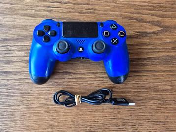 Playstation 4 controller blauw goed werkend met oplaadkabel beschikbaar voor biedingen