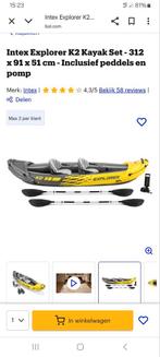 Intex opblaasbare kano 2 persoons, Watersport en Boten, Kano's, Ophalen, Zo goed als nieuw, Twee personen, Overige typen