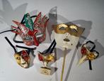 2553 - Set 5 Venetiaanse maskers, Hobby en Vrije tijd, Feestartikelen, Ophalen of Verzenden, Zo goed als nieuw, Overige typen