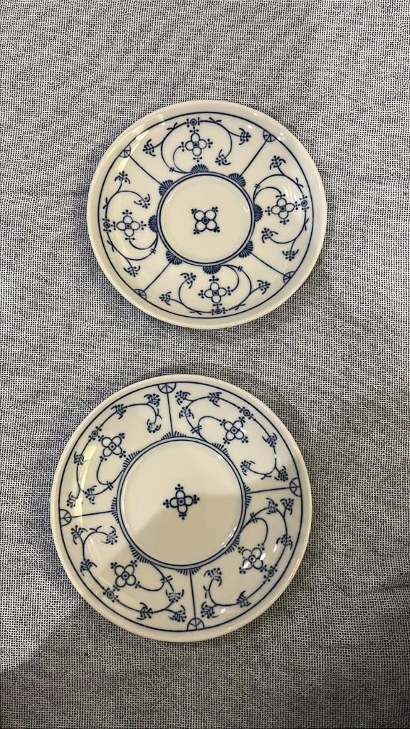 2x theeschotel blau saks, Ophalen, Zo goed als nieuw, Overige stijlen, Kop(pen) en/of Schotel(s)