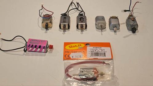 Slotcar motortjes 8 x waarvan 1  nieuwe in verpakking., Kinderen en Baby's, Speelgoed | Racebanen, Gebruikt, Onderdelen, Elektrisch