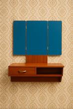 Retro Kaptafel Wandkastje met Spiegel, wandmeubel met lade, Ophalen, Gebruikt, Vintage, Minder dan 100 cm