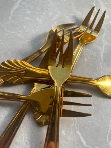 84 st Goud kleurige vorkjes van Rice nieuw  beschikbaar voor biedingen