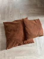 2 kussens (bruin, groot + klein, zeer nette staat!), Ophalen of Verzenden, Zo goed als nieuw, Bruin, Vierkant