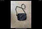 Vintage Zwarte handtas 26 x 21 cm La Moda style - leer (KWF), Ophalen of Verzenden, Zo goed als nieuw, Zwart, Handtas