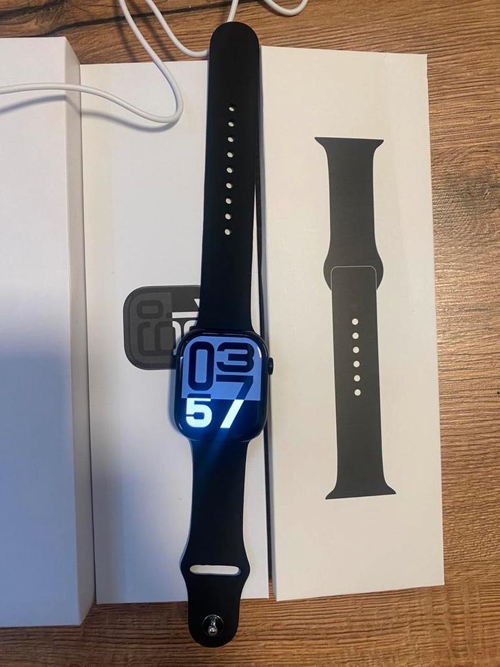 Apple watch series 10 46mm, Sieraden, Tassen en Uiterlijk, Smartwatches, Zo goed als nieuw, iOS, Zwart, Hartslag, Waterdicht, Ophalen of Verzenden