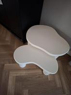 Nieuwe Action salontafeltjes - wit-beige, Huis en Inrichting, Tafels | Bijzettafels, Ophalen, Minder dan 45 cm, Kunststof, Nieuw