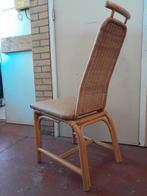 Stoel 4 eetkamerstoelen rotan riet nieuw leren skai zitting, Huis en Inrichting, Stoelen, Bruin, Onbekend, Ophalen of Verzenden