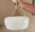 witte lamp hout met keramiek, Huis en Inrichting, Lampen | Hanglampen, Ophalen, Zo goed als nieuw, Minder dan 50 cm, Hout