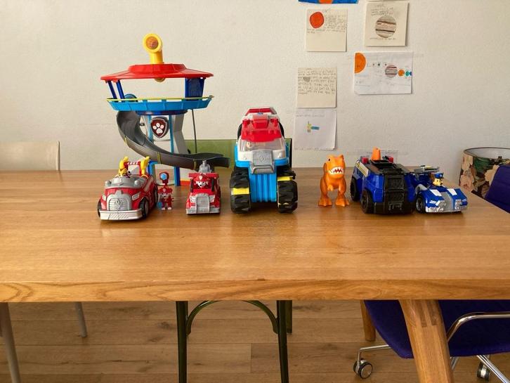 PAW Patrol, Dino Rescue Dino Patroller Gemotoriseerde Team, Kinderen en Baby's, Speelgoed | Actiefiguren, Zo goed als nieuw, Ophalen