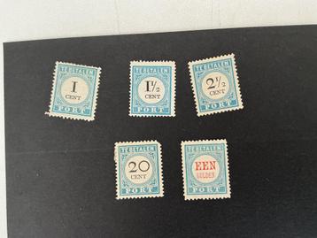 Portzegels P3–P5 /P 10 + P 12  ongebruikt beschikbaar voor biedingen