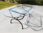 Glazen zware ovalen tuintafel., Tuin en Terras, Tuintafels, Ophalen, Gebruikt, Ovaal, Overige materialen