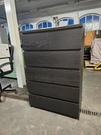 Malm ladekast zwart, Ophalen, Gebruikt, 5 laden of meer, 100 tot 150 cm