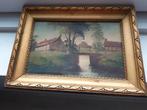 schilderij aanzicht bruggetje, Antiek en Kunst, Kunst | Schilderijen | Klassiek, Ophalen