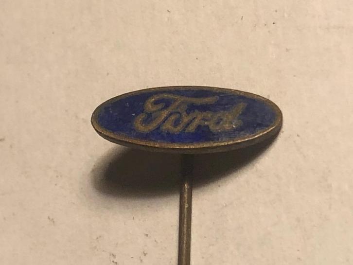 Emaille FORD AUTOMERK Speldje (Blauw/Messingkleur)., Verzamelen, Speldjes, Pins en Buttons, Zo goed als nieuw, Speldje of Pin