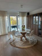 Ronde eetafel met 4 stoelen, Huis en Inrichting, Tafels | Eettafels, Ophalen, 100 tot 150 cm, Rond, Zo goed als nieuw