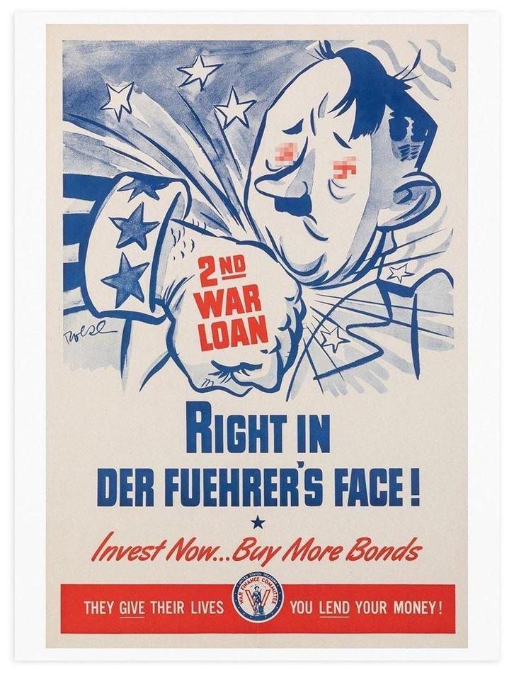 Anti-Nazi Propaganda Hitler WW2 affiche Poster ., Verzamelen, Militaria | Tweede Wereldoorlog, Landmacht, Foto of Poster, Amerika