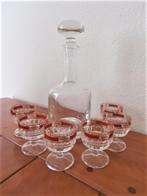 Glazen Karaf met 6 Likeur Glaasjes 1975, Antiek en Kunst, Antiek | Glas en Kristal, Verzenden