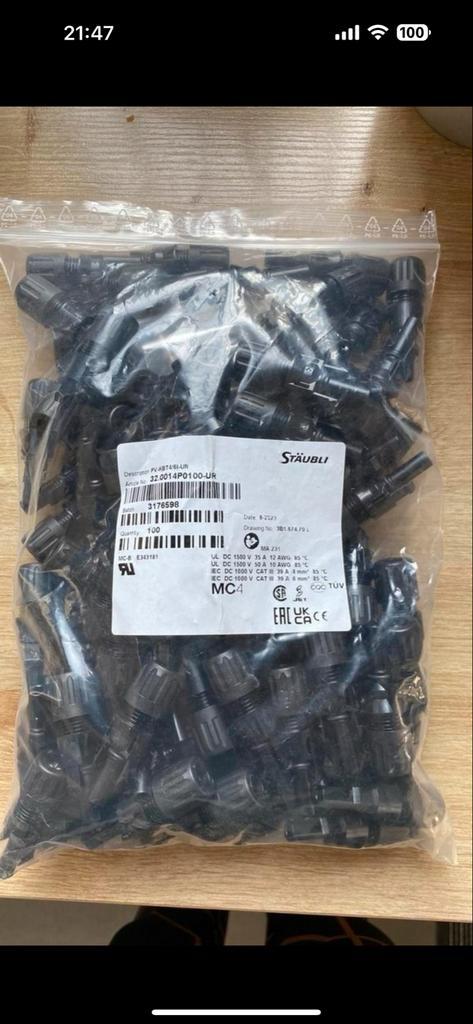 Grote partij MC4 connectoren female/male - Nieuw, Doe-het-zelf en Verbouw, Elektra en Kabels, Nieuw, Overige typen, Ophalen of Verzenden