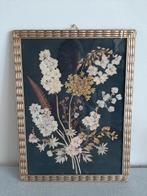 Schilderij met droogbloemen achter glas, Frankrijk vintage, Ophalen, Zo goed als nieuw