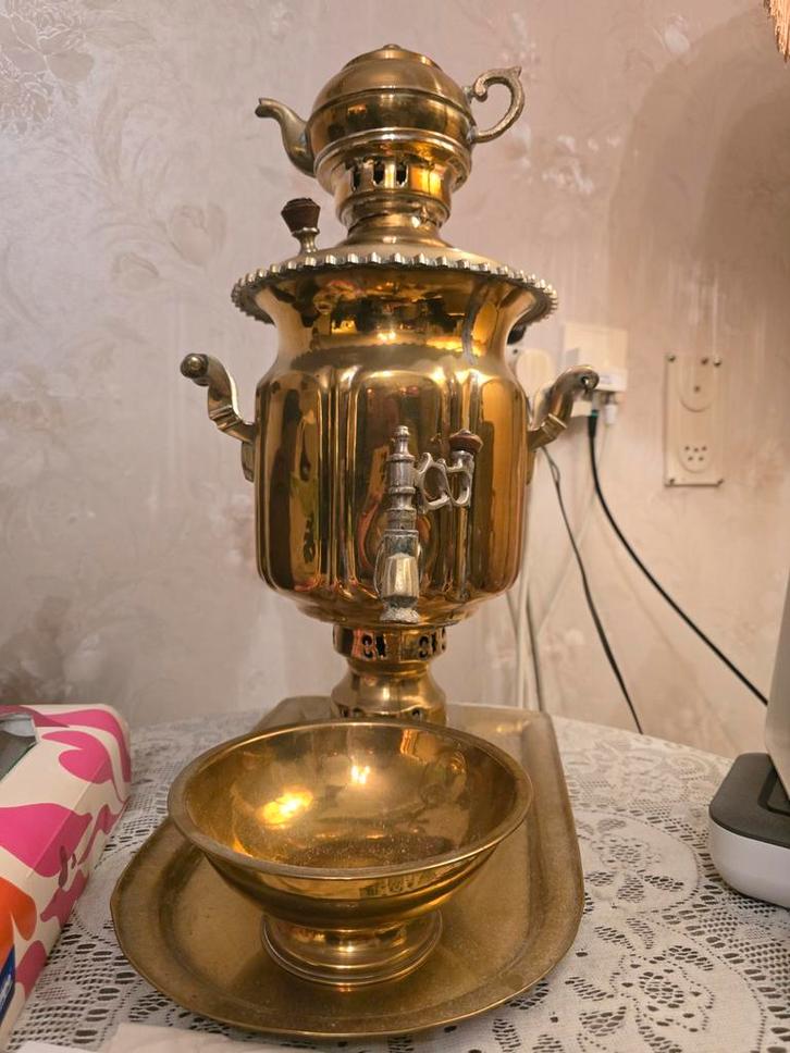 Antieke messing samovar voor thee, Antiek en Kunst, Antiek | Koper en Brons, Koper, Ophalen of Verzenden