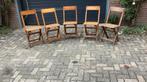 9 antieke/vintage café houten klapstoelen dommelsch, Ophalen, Gebruikt, Hout