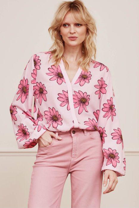 Fabienne Chapot Blouse Frida mt42, Kleding | Dames, Blouses en Tunieken, Zo goed als nieuw, Maat 42/44 (L), Roze, Ophalen of Verzenden