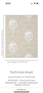 La Fontaine Behang - Pierre Frey/Braquenie BP206001, Ophalen, 75 m² of meer, Wit